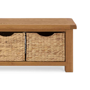 Artisan Water Hyacinth Storage <b>Bench</b> With Baskets, Wooden <b>Table</b> With Water Hyacinth Basket <b>Sets</b> Home Furniture From Vietnam - Product Image 3