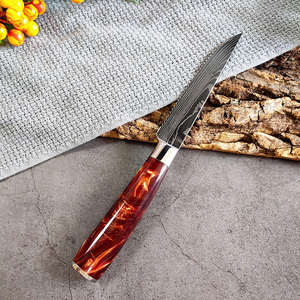 High Quality Stainless Steel Damascus Pattern Serrated Blade Steak <b>Knife</b> <b>Set</b> for Restaurants Kitchen Use OEM Carbon Steel Handle - Product Image 6