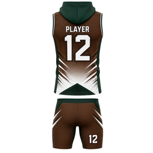 Ensemble Maillot et Short de Football 7v7 à Capuche Sans Manches Personnalisable avec Nom et Numéro du Joueur, Design par Sublimation, pour Entraînement et Matchs d'Équipe 100% - Product Image 2