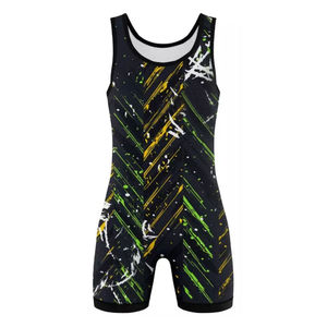 Professional Custom Sublimation Wrestling Singlet <b>Men</b> Youth High Quality Spandex <b>Lycrae</b> Compression Wrestling Uniform Gear Suit - Product Image 2