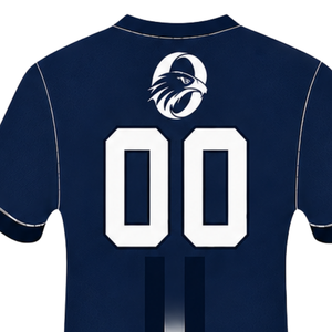 Navy <b>Blue</b> <b>White</b> Short Athletic Jersey Crew Neck Center <b>Stripe</b> Breathable Training Team Performance Baseball Sports Uniform Shirt - Product Image 4