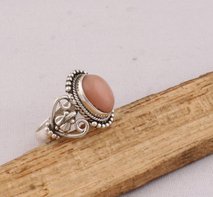 <b>Dainty</b> Pink Opal <b>Ring</b> 925 Sterling Silver Minimalist Jewelry Stackable Pink Gemstone <b>Ring</b> for Women Thin Band Daily Wear Jewelry - Product Image 5