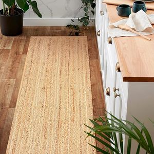 Handwoven Natural Jute Runner <b>Rug</b> Braided Natural Fiber Carpet <b>Boho</b> Farmhouse Hallway Floor Mat - Product Image 4