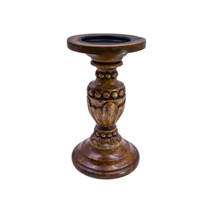 Porte-bougie en bois naturel poli, écologique, classique, vintage, personnalisable, décoration d'intérieur, mariage, fête, table, Noël - Product Image 1