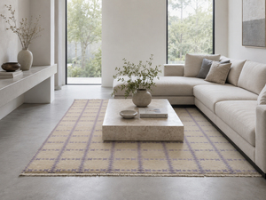 Alfombra DECORDEC Personalizada, Ecológica, de Lana Gruesa, Moderna, Color Marfil Carbón, Diseño Abstracto, Patrón Ornamental Repetitivo, Antideslizante - Product Image 4