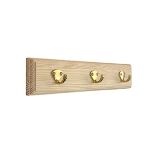 100% Natural Wood Coat <b>Hooks</b> Hanger Factory Wholesales Single Tier Rectangle Design Durable For Clothing Storage Wall Hanger - Product Image 3