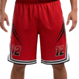 Conjunto de uniforme de baloncesto para hombre, camiseta y pantalones cortos, cuello redondo, sin mangas, dobladillo a rayas, diseño lateral en contraste, nombre impreso, número, kit de equipo - Product Image 6
