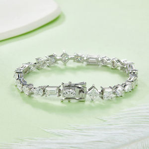 Classic Moissanite Tennis <b>Bracelet</b> with 925 Sterling <b>Silver</b> Tarnish Resistant Finish for Luxury Fashion and Everyday Wear Use - Product Image 2