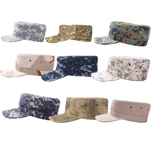 Casquette de cadet à motif gris unisexe, casquette plate camouflage avec visière - Product Image 4