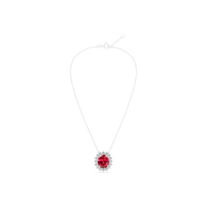 Collier élégant en argent sterling 925 avec pendentif ovale en rubis rouge pour femmes, parfait pour un usage quotidien et les occasions spéciales - Product Image 3