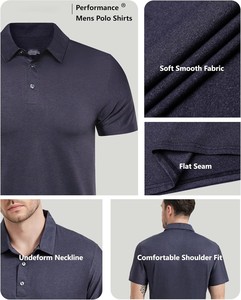 Chemise boutonnée pour homme, écologique, en piqué Spandex/Polyester 220g, logo personnalisé imprimé numériquement, manches courtes, golf, décontractée - Product Image 5