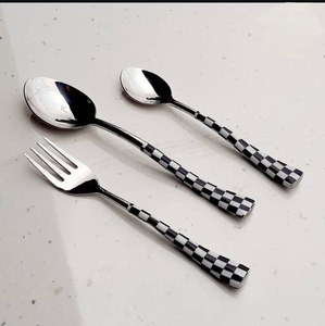 Sustainable Luxury Flatware <b>Set</b> 18/<b>8</b> Stainless Steel Enamel Printed Handle Cutlery Durable Mirror Polish <b>Dinnerware</b> Party - Product Image 1
