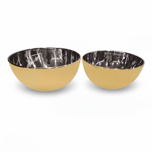 Tazón profesional de acero inoxidable para servir con ensaladera de metal pulido de color dorado con tapa Producto del fabricante - Product Image 1