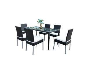 Juego de Comedor de Ratán Sintético para Todo Clima PRCF-028, Juego de Mesa y Sillas para Exteriores - Product Image 6