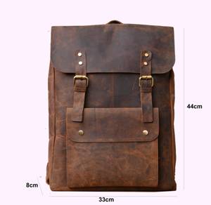 Custom Genuine Leather Backpack Large Capacity Travel <b>Laptop</b> <b>Bag</b> Waterproof Real Leather <b>Rucksack</b> School <b>Bag</b> LBK-0153 - Product Image 5