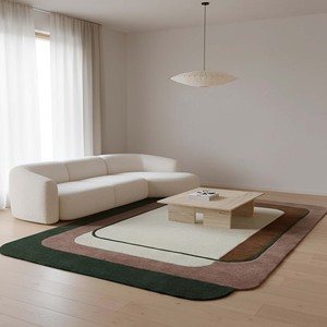 Tapis moderne doux à motifs tuftés à la main, design minimaliste neutre, tapis décoratif pour salon, chambre à coucher, tapis de sol contemporain - Product Image 1