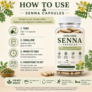 Cápsulas de Hoja de Senna de Marca Privada OEM, 500 mg, Suplemento Natural de Senna para el Equilibrio Digestivo y el Apoyo al Bienestar Gastrointestinal - Product Image 3