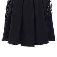 Jupe plissée gothique pour femme, taille haute, style punk, avec lanières à boucle réglables, courte, vente en gros