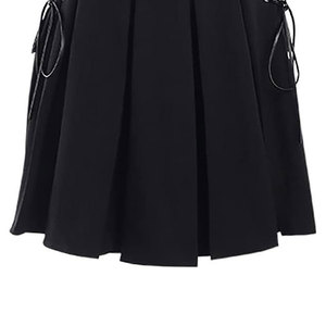 Falda gótica plisada para mujer, de cintura alta, estilo punk, al por mayor, con tiras ajustables y hebilla, falda corta - Product Image 6