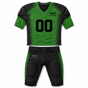 Ensemble de maillots de football américain Furat Leathers Discovery unisexe rouge et noir en polyester/coton imprimé par transfert thermique 3D à col en V et manches courtes - Product Image 1