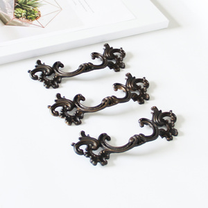 Elegant European Style <b>Long</b>-Lasting Zinc Alloy Cabinet Handle Antique Bronze Pull for Kitchen Bathroom Nightstands Furniture - Product Image 2