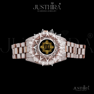 Montre personnalisable de luxe pour homme, style hip-hop, bracelet en acier inoxydable, cadran 41 mm, diamants Moissanite VVS mélangés, mouvement à quartz - Product Image 3