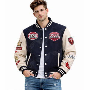 เสื้อแจ็คเก็ตวาร์ซิตี้แบบมีฮู้ดสั่งทำพิเศษ ปี 2026 สีแดงเหลือง แบบ Letterman Bomber Hoodie พร้อมโลโก้สั่งทำพิเศษ เสื้อโค้ทเบสบอลสไตล์สตรีทแวร์ - Product Image 3