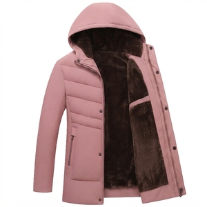 Men's Winter Hooded Puffer <b>Jacket</b> <b>with</b> Soft <b>Fleece</b> <b>Lining</b> Windproof Thermal Coat - Product Image 1