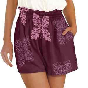 Trendy Summer Vacation Shorts <b>Elastic</b> Waist Soft Quick Evaporation Material Stylish Casual Beachwear Women Beach Short - Product Image 3