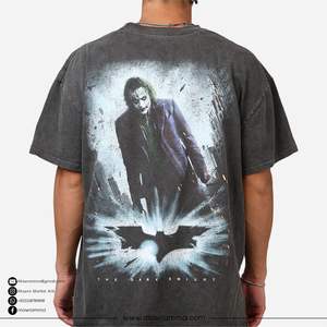 T-shirt à manches courtes surdimensionné avec logo personnalisé, design Joker, 100% coton, style vintage grunge streetwear, coupe ample, respirant - Product Image 2