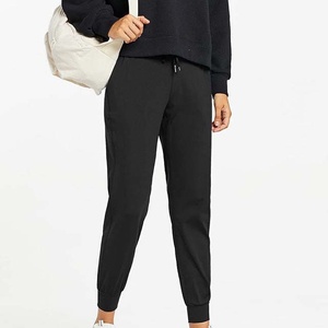 Pantalones Deportivos Holgados para Mujer, Color Negro, Tejido Elástico, Transpirables, de Pierna Recta, para Hacer Ejercicio - Product Image 2