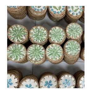 Handmade Rattan Flower Shape Vintage Style Round <b>Placemat</b> 6mm Thick Durable Eco-Friendly Multi-Size Decor - Product Image 3