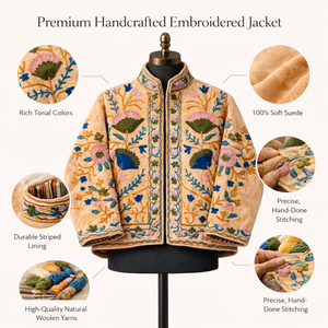 Chaqueta Bomber Bordada en Terciopelo Hecha a Mano para Mujer, Manga Larga, Cuello Alto, Abrigo de Invierno - Product Image 6