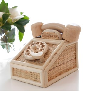 Téléphone en rotin pour enfants, jouets et décorations, vente en gros, modèle miniature de téléphone artisanal pour enfants - Product Image 1