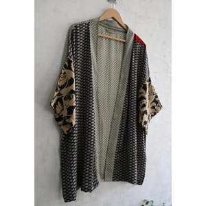 Bata Kimono de Seda Hecha a Mano para Mujer, Camisón Corto Estampado, Lujosa Bata de Novia Sexy para Boda - Product Image 4