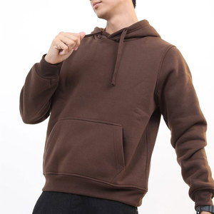 Sweat-shirt à capuche marron pour homme, coupe classique, en molleton de coton, décontracté, pour l'hiver, avec poches, tricoté, impression numérique - Product Image 2
