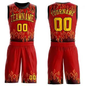 Maillots de basket-ball personnalisés réversibles à manches courtes, grande taille, sublimés, séchage rapide, évacuation de l'humidité, vente en gros - Product Image 2