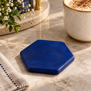 Juego de Posavasos Hexagonales de Resina Epoxi para Tazas de Té, Café y Tazas |   Posavasos Azules para Mesa de Comedor, Decoración para el Hogar y la Oficina, y Regalo para Mesa - Product Image 4