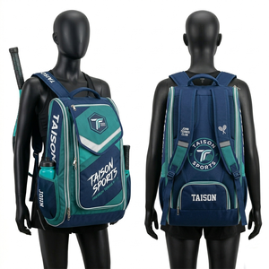 Sac de sport de tennis pour femmes, polyester 600D GSM, design multi-panneaux durable, violet, turquoise, jaune, logo brodé personnalisé, sac à dos - Product Image 3