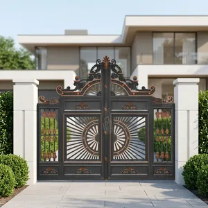 Puerta de Hierro Forjado Ornamental de Lujo, Elegante Puerta Principal Decorativa de Metal para Entrada de Vivienda, Villa o Mansión, Exterior y Entrada de Coches - Product Image 2