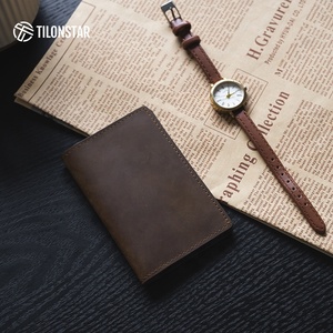 TILONSTAR TVW104C Fashion Retro Men's Bifold <b>Slim</b> Wallet Bank Crazy Horse Leather Business <b>Card</b> <b>Holder</b> - Product Image 1