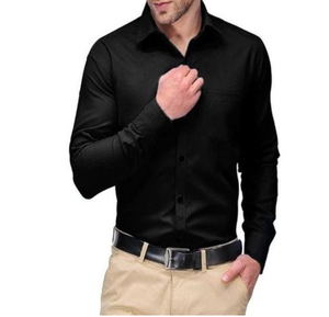 Chemise habillée slim fit pour homme, anti-plis, col montant, séchage rapide, respirante, couleur unie, bouton unique, printemps - Product Image 4