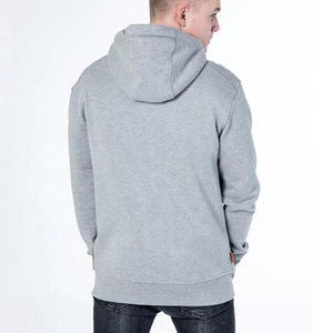 Sudadera con capucha gris con cremallera y logotipo personalizado OEM para hombre, de algodón grueso y forro polar, con cremallera completa, sudadera con capucha y nombre personalizado. - Product Image 2