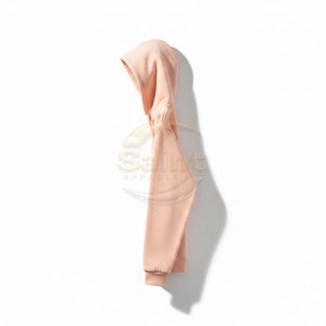 Sudadera con Capucha para Hombre, Estilo Casual, con Logotipo en Relieve, Tejido de Punto Color Durazno, con Bolsillo, 100% Algodón, Talla Grande - Product Image 3