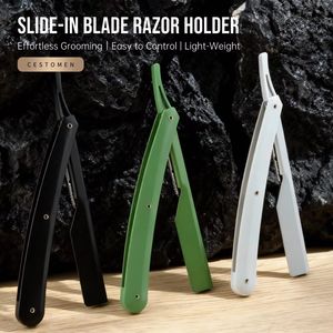 Professional Barber Shavette <b>Razor</b>, Stainless Steel <b>Straight</b> Edge <b>Razor</b>, Replaceable Blade Barber <b>Razor</b> for Hairline, - Product Image 1