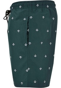 Unisex Anchor Print Drawstring Quick Dry Breathable Eco-Friendly Four-Way <b>Stretch</b> Anti-Bacterial Beach <b>Shorts</b> Mid Waist Trunks - Product Image 2
