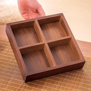 Promotion : Plateau de tri en bois, Boîte d'organisation compartimentée en bois, Plateau en bambou Jiu-gong-ge, Organisateur de rangement compartimenté en bambou - Product Image 1