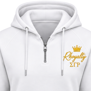 Sigma Gamma Rho <b>Women's</b> University Half <b>Zip</b> Up <b>Hoodie</b> <b>White</b> Greek Letter Graphic Sweatshirt Custom Casual College Streetwear - Product Image 6