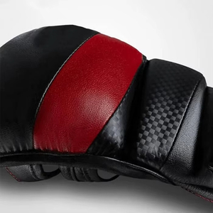 Custom Premium Leather MMA Grappling Gloves – Open Palm Sparring & Martial Arts Fighting Gloves with Hook & Loop <b>Wrist</b> <b>Strap</b> - Product Image 5