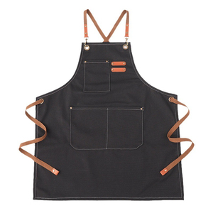 Tablier de travail <span class=keywords><strong>en</strong></span> <span class=keywords><strong>cuir</strong></span> véritable pour hommes, résistant à l'eau, marron, avec poche, pour cuisine, atelier, uniforme professionnel, vêtements de travail, <span class=keywords><strong>entretien</strong></span> - Product Image 2